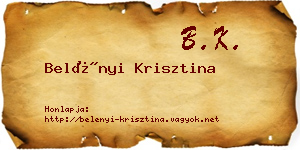 Belényi Krisztina névjegykártya